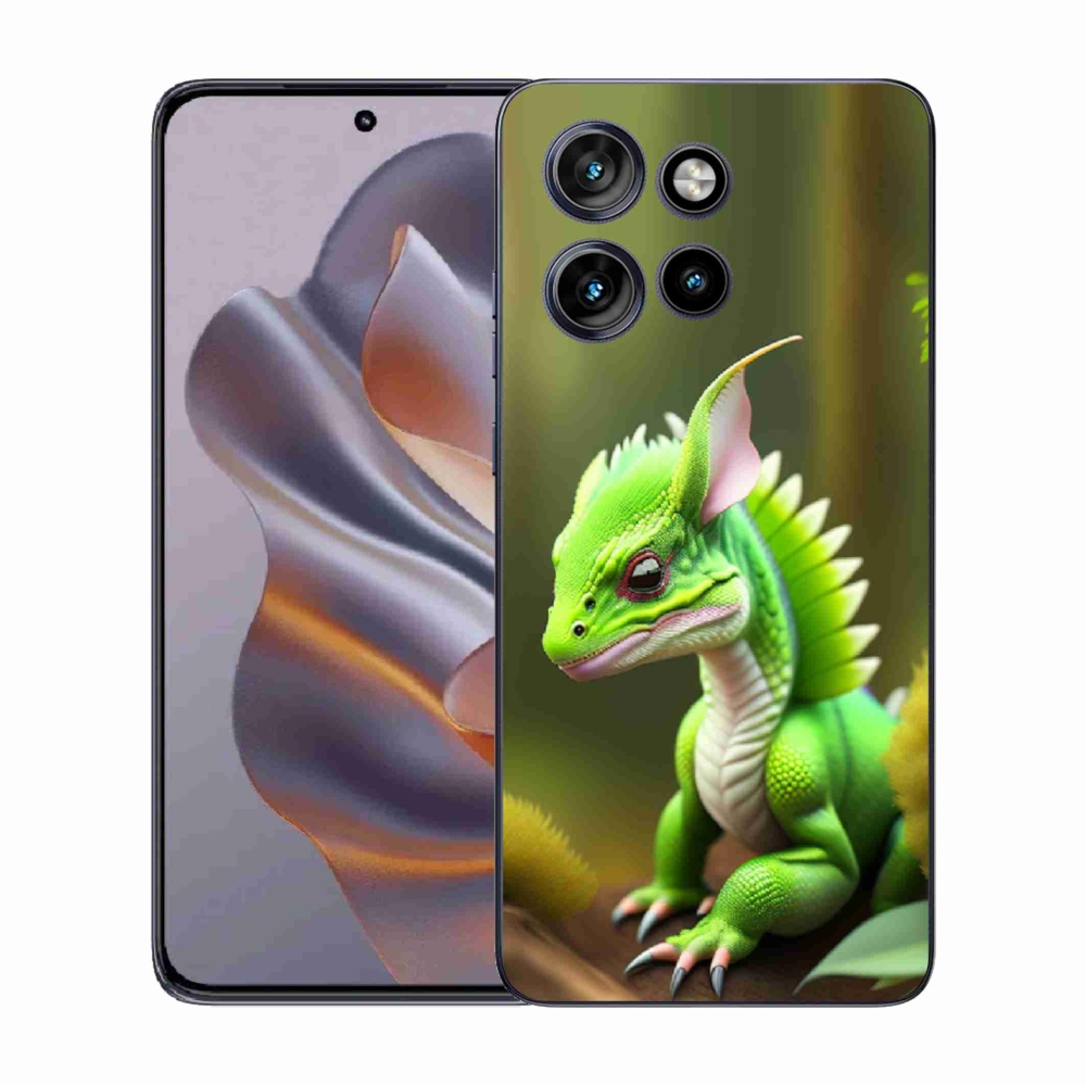 Gélový kryt mmCase na Motorola Edge 50 Neo - zelený dráčik