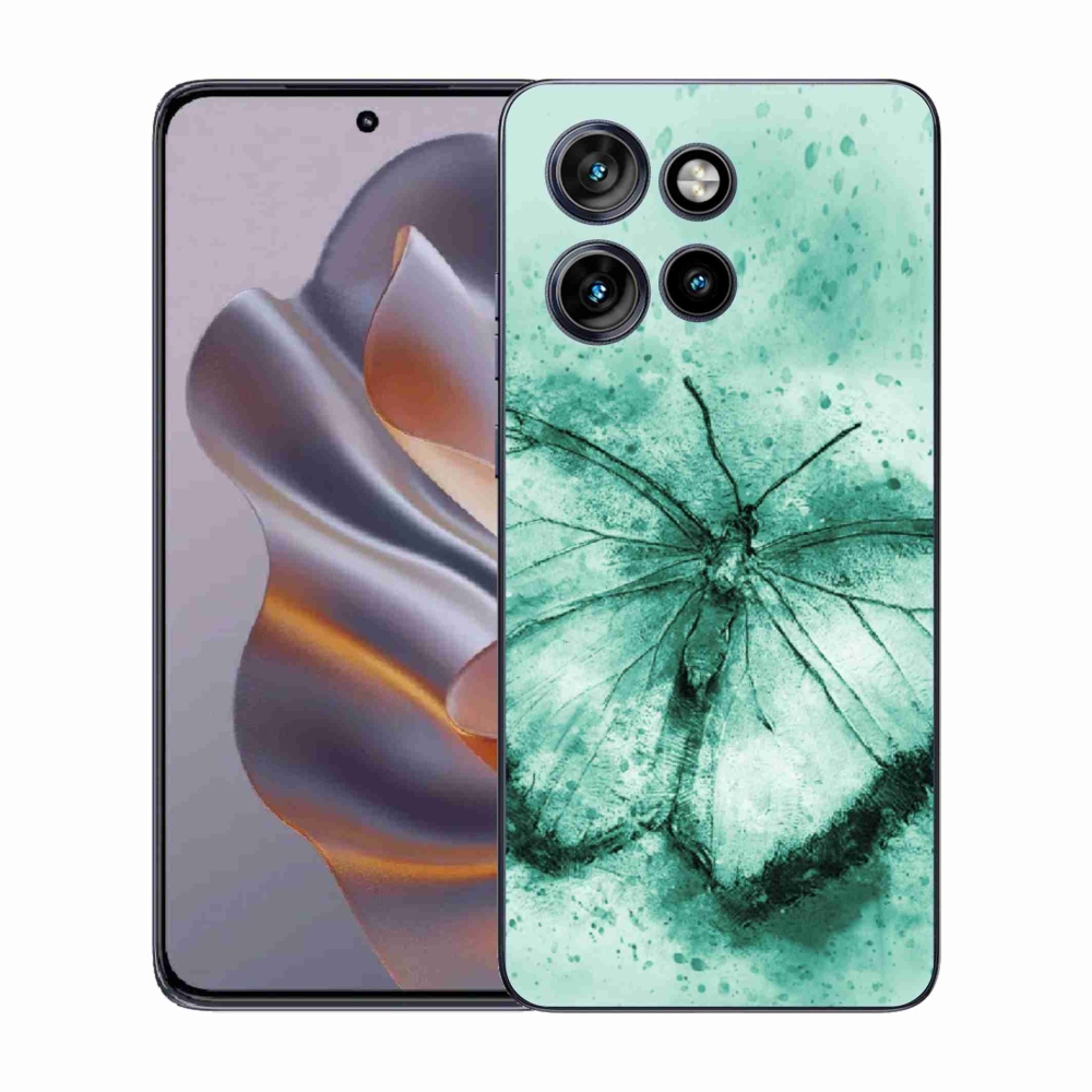 Gélový kryt mmCase na Motorola Edge 50 Neo - zelený motýľ