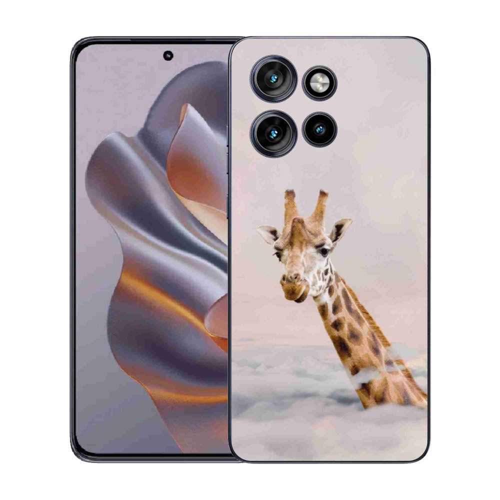 Gélový kryt mmCase na Motorola Edge 50 Neo - žirafa v oblakoch