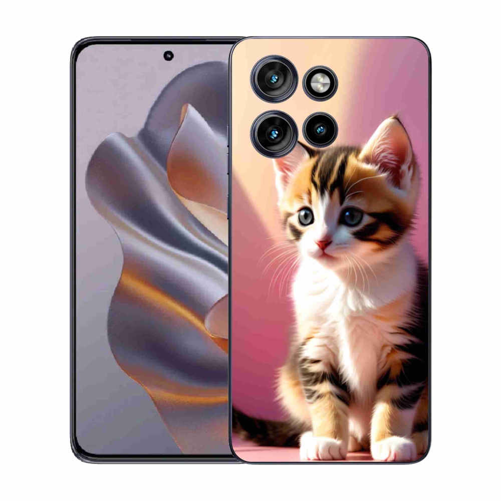 Gélový kryt mmCase na Motorola Edge 50 Neo - zvedavé mačiatko 2