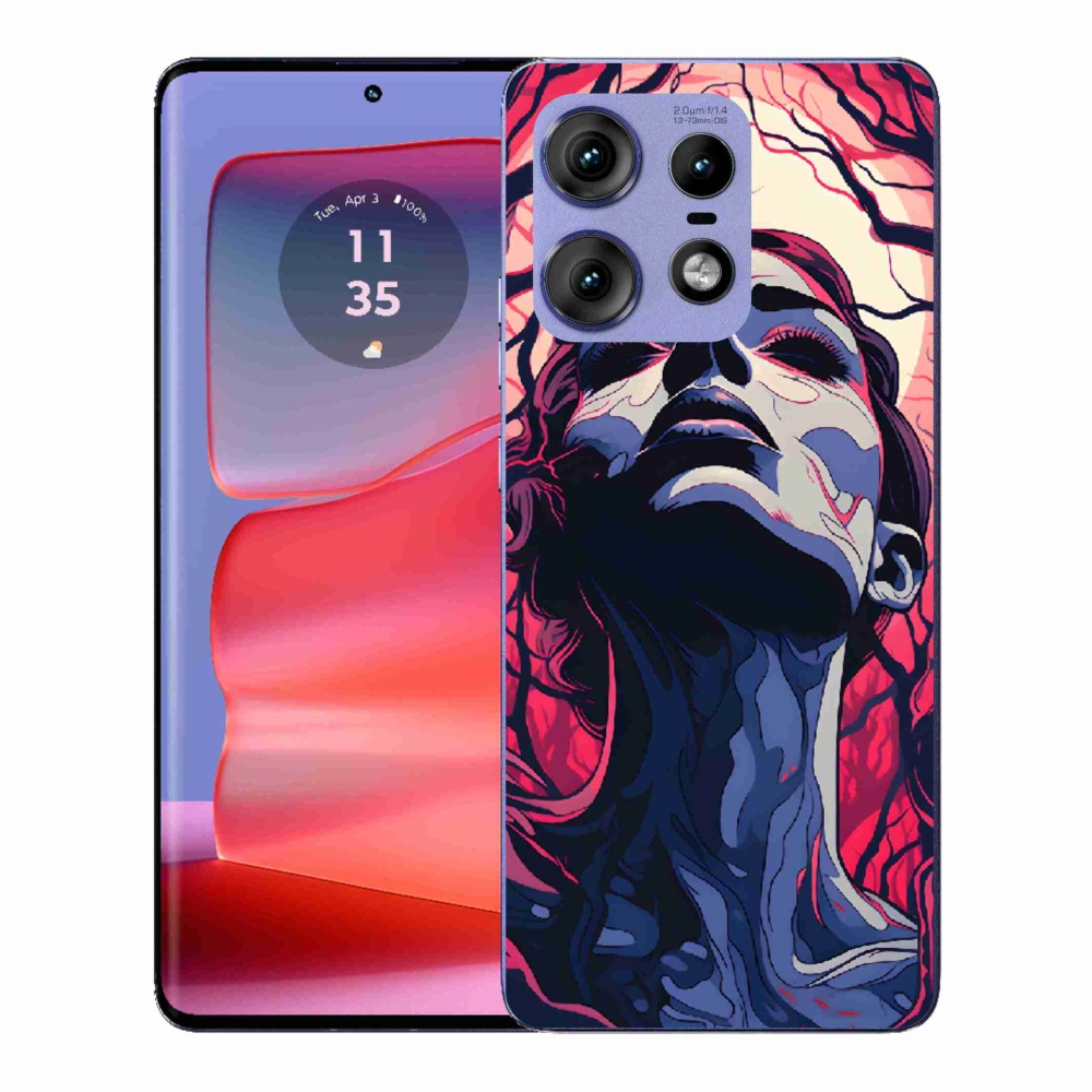 Gélový kryt mmCase na Motorola Edge 50 Pro - abstraktná tvár
