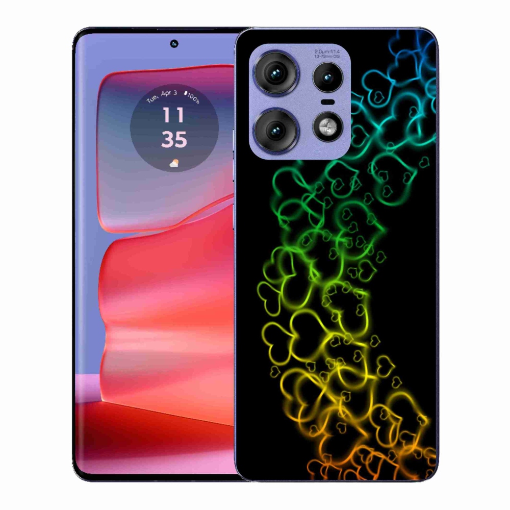 Gélový kryt mmCase na Motorola Edge 50 Pro - farebné srdiečka