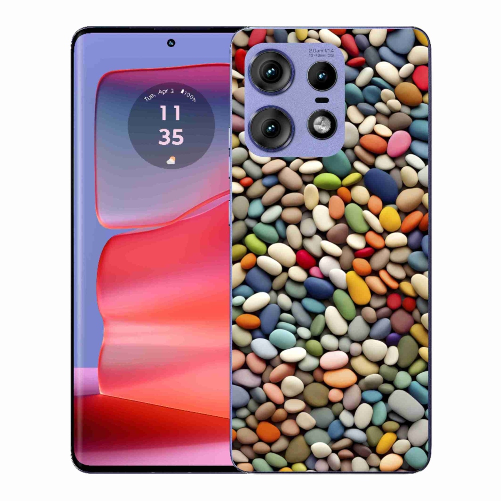 Gélový kryt mmCase na Motorola Edge 50 Pro - farebné kamienky 2