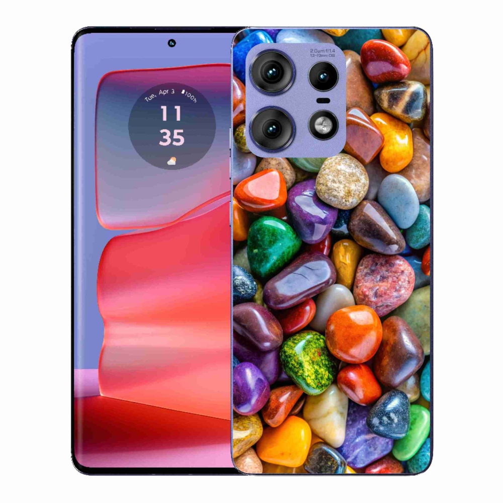Gélový kryt mmCase na Motorola Edge 50 Pro - farebné kamienky