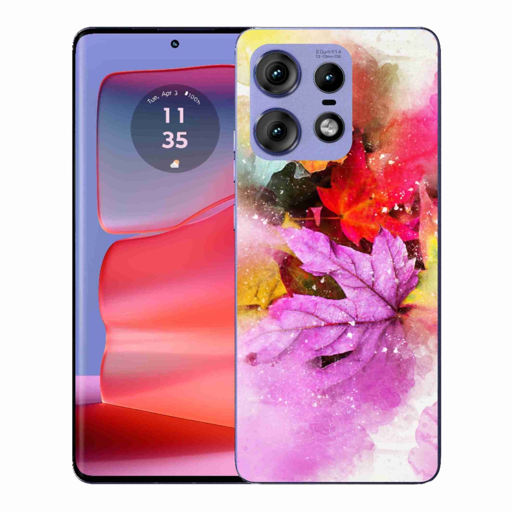 Gélový kryt mmCase na Motorola Edge 50 Pro - farebné listy
