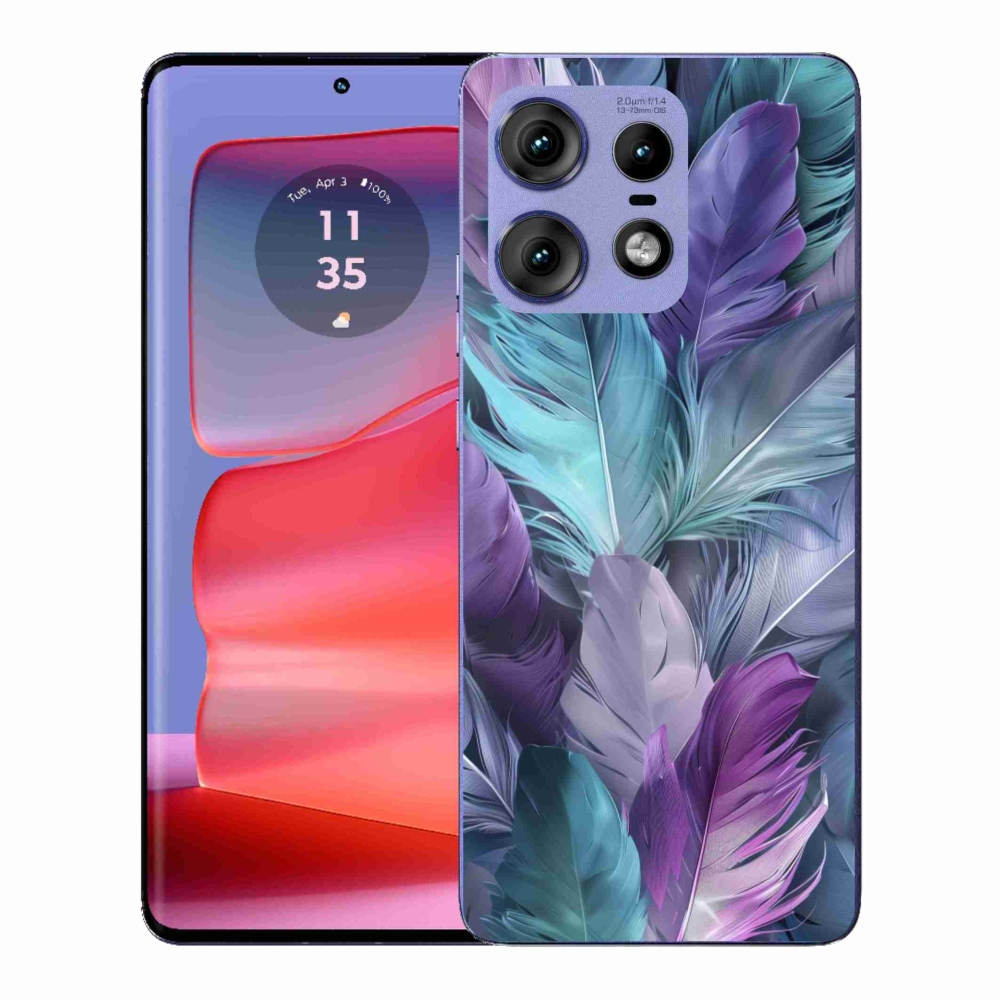 Gélový kryt mmCase na Motorola Edge 50 Pro - farebné perie 2