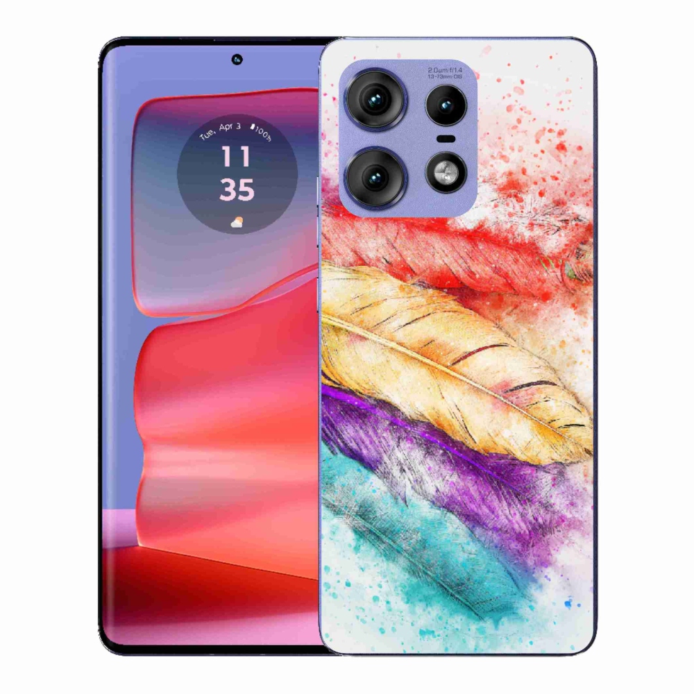 Gélový kryt mmCase na Motorola Edge 50 Pro - farebné perie