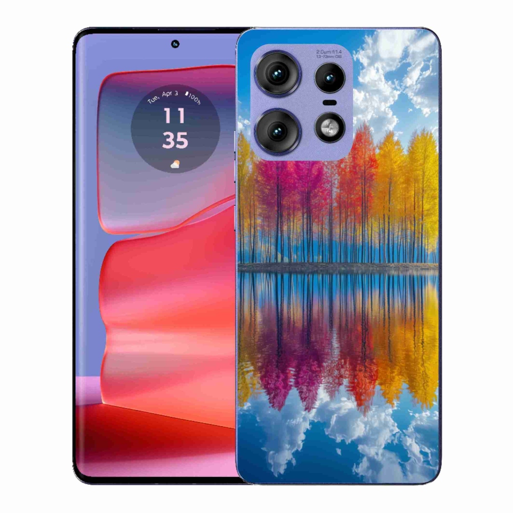 Gélový kryt mmCase na Motorola Edge 50 Pro - farebné stromy