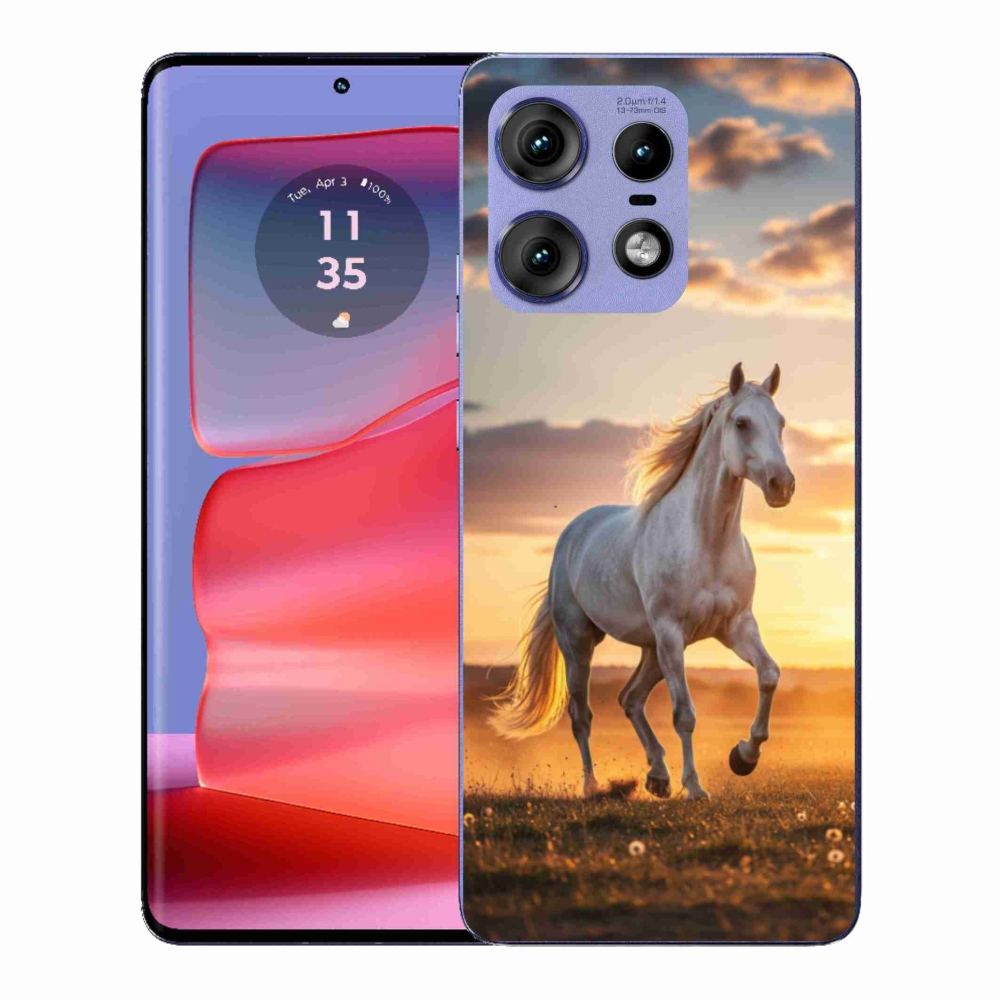 Gélový kryt mmCase na Motorola Edge 50 Pro - bežiaci biely kôň 2