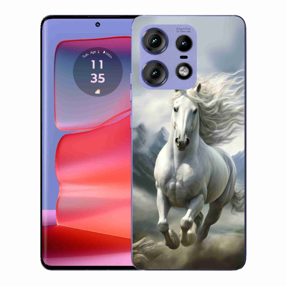 Gélový kryt mmCase na Motorola Edge 50 Pro - bežiaci biely kôň 3