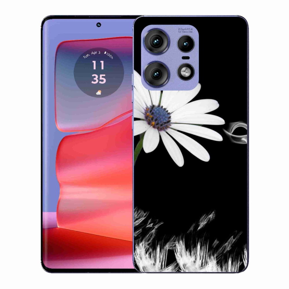 Gélový kryt mmCase na Motorola Edge 50 Pro - biela kvetina