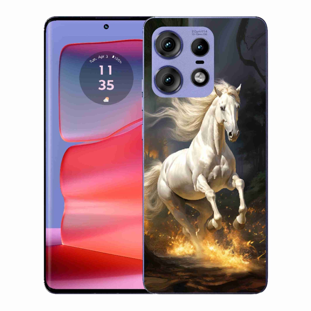 Gélový kryt mmCase na Motorola Edge 50 Pro - biely kôň 2