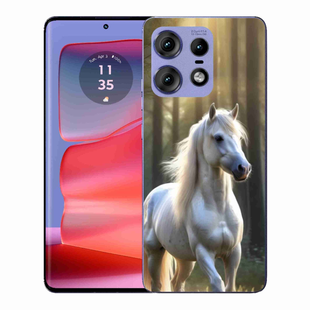 Gélový kryt mmCase na Motorola Edge 50 Pro - biely kôň 3