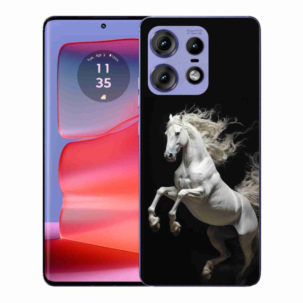 Gélový kryt mmCase na Motorola Edge 50 Pro - biely kôň 4