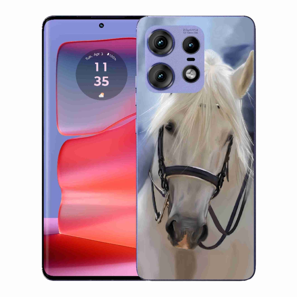 Gélový kryt mmCase na Motorola Edge 50 Pro - biely kôň