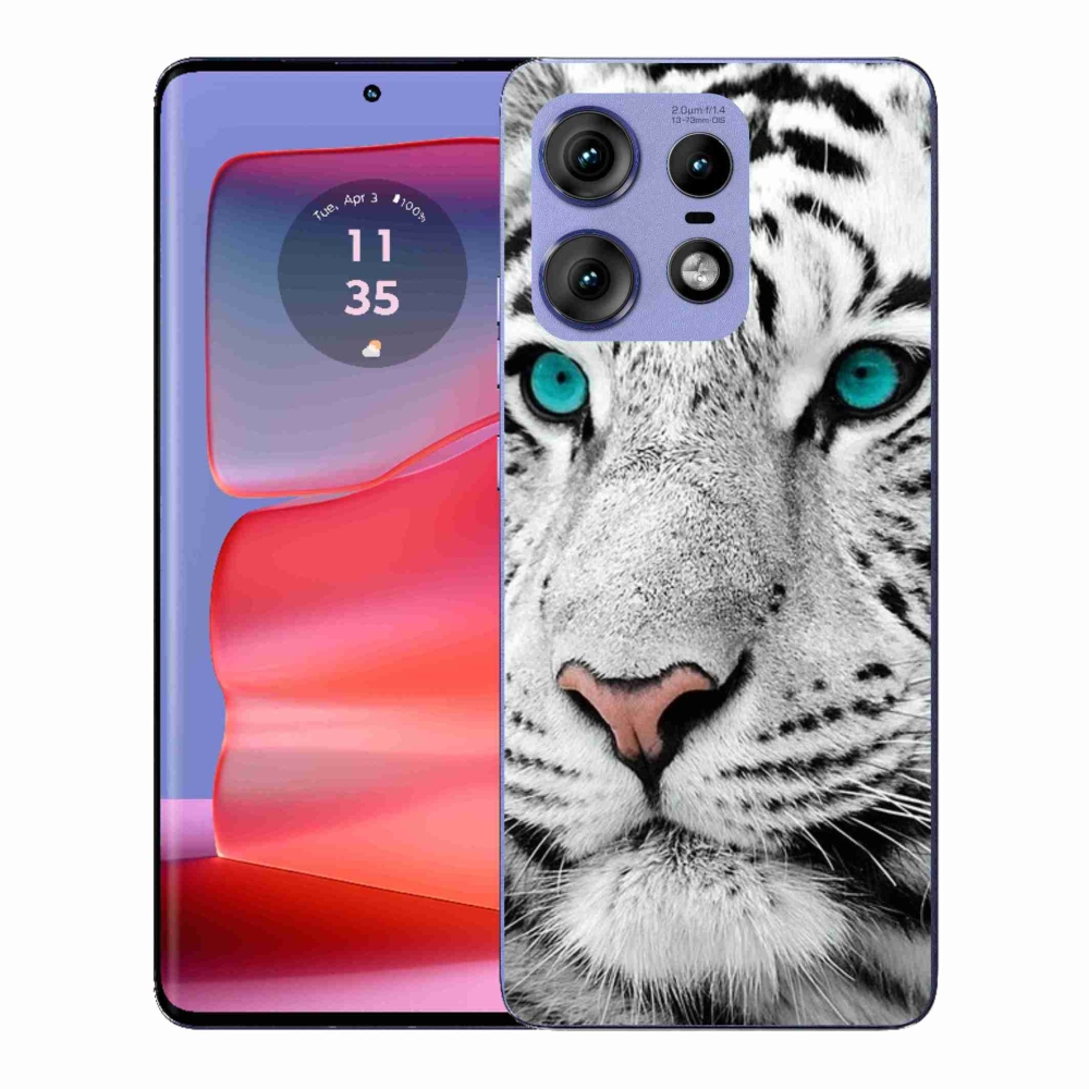 Gélový kryt mmCase na Motorola Edge 50 Pro - biely tiger