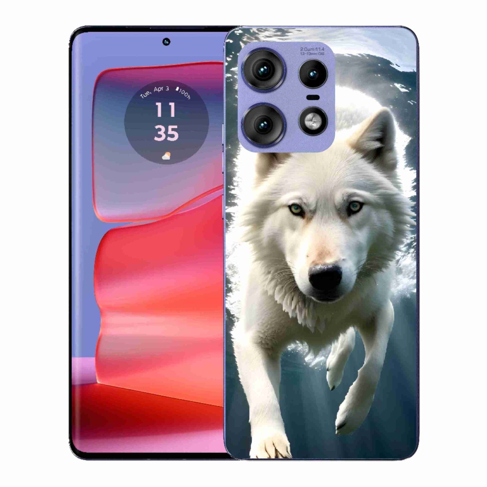 Gélový kryt mmCase na Motorola Edge 50 Pro - biely vlk