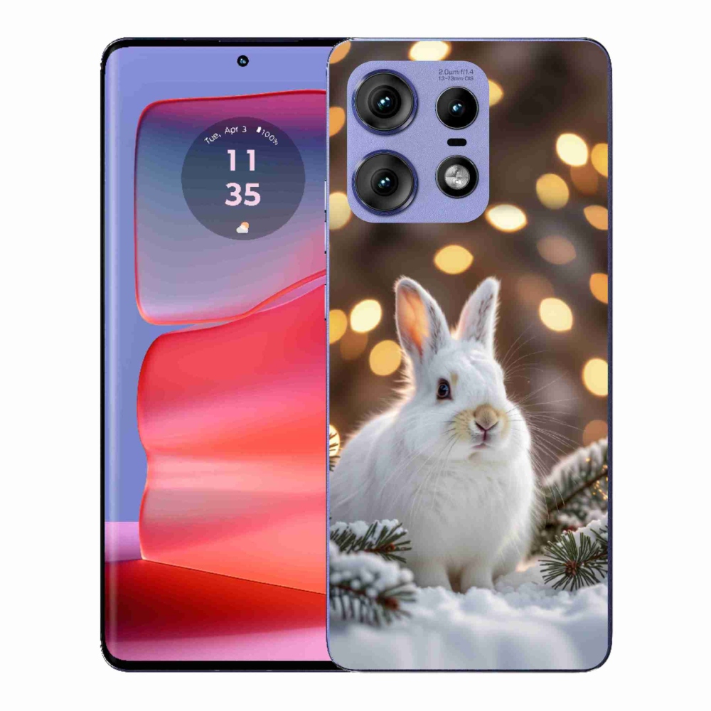 Gélový kryt mmCase na Motorola Edge 50 Pro - biely zajac