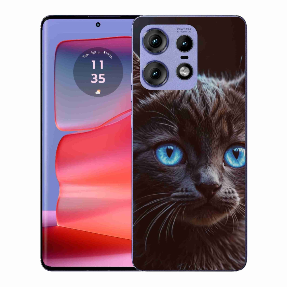 Gélový kryt mmCase na Motorola Edge 50 Pro - čierne mačiatko 2
