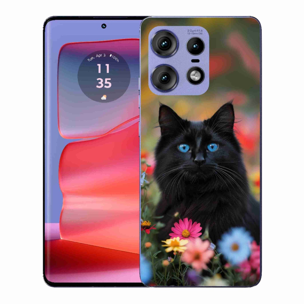 Gélový kryt mmCase na Motorola Edge 50 Pro - čierne mačiatko 4