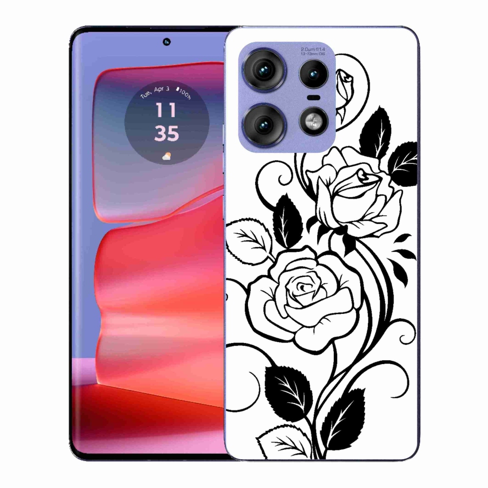 Gélový kryt mmCase na Motorola Edge 50 Pro - čiernobiela ruža