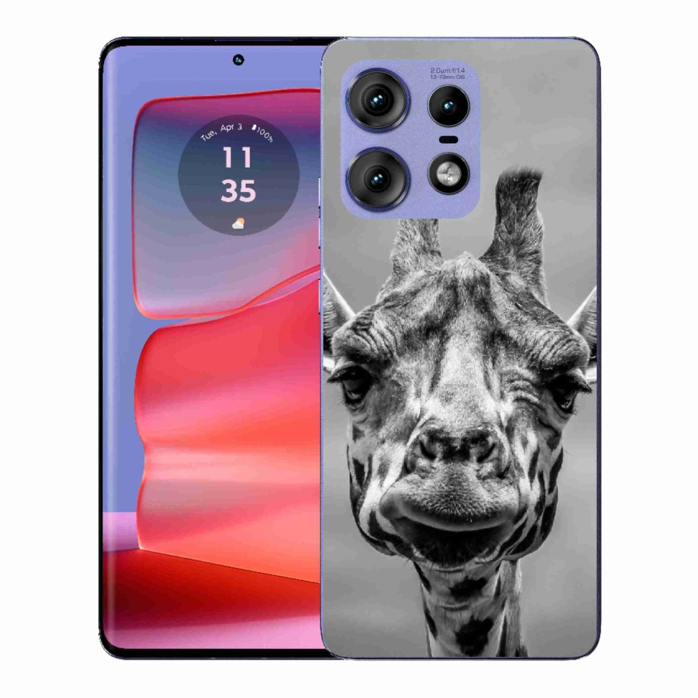 Gélový kryt mmCase na Motorola Edge 50 Pro - čiernobiela žirafa