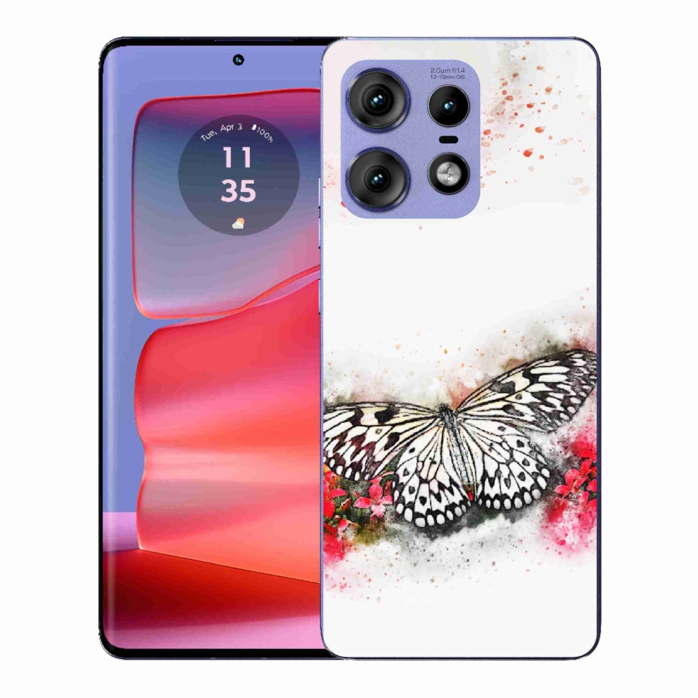 Gélový kryt mmCase na Motorola Edge 50 Pro - čiernobiely motýľ
