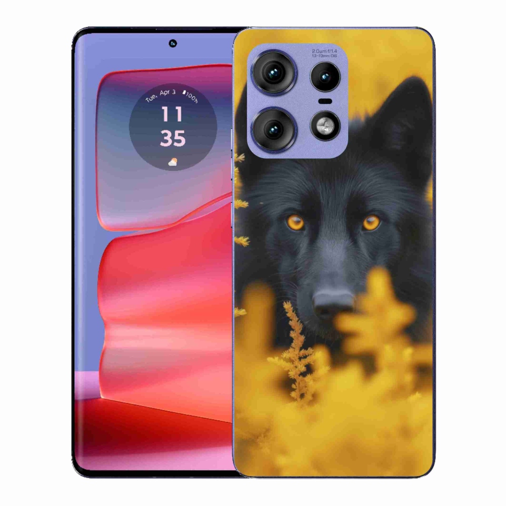 Gélový kryt mmCase na Motorola Edge 50 Pro - čierny vlk 2