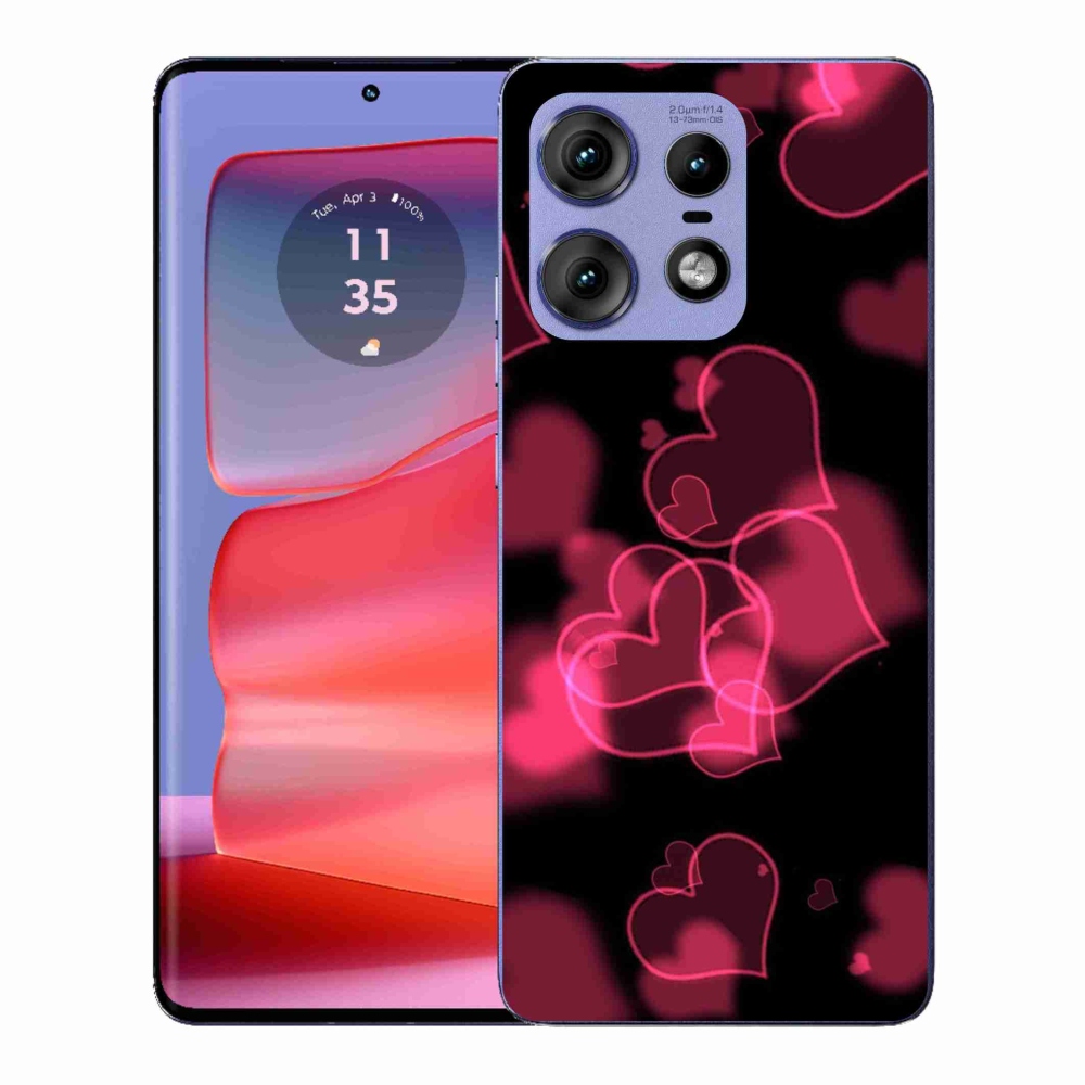 Gélový kryt mmCase na Motorola Edge 50 Pro - červené srdiečka