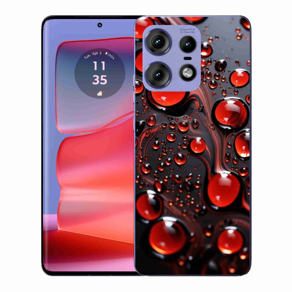 Gélový kryt mmCase na Motorola Edge 50 Pro - červené kvapky 2