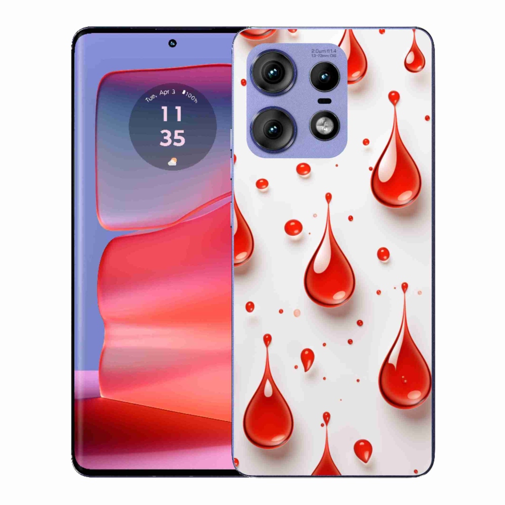 Gélový kryt mmCase na Motorola Edge 50 Pro - červené kvapky