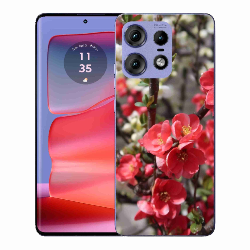 Gélový kryt mmCase na Motorola Edge 50 Pro - červené kvety
