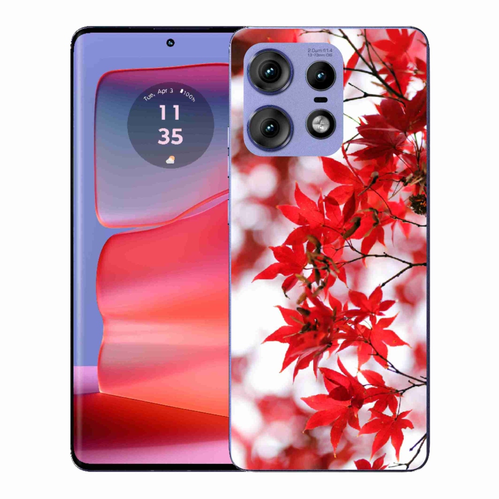 Gélový kryt mmCase na Motorola Edge 50 Pro - červené listy