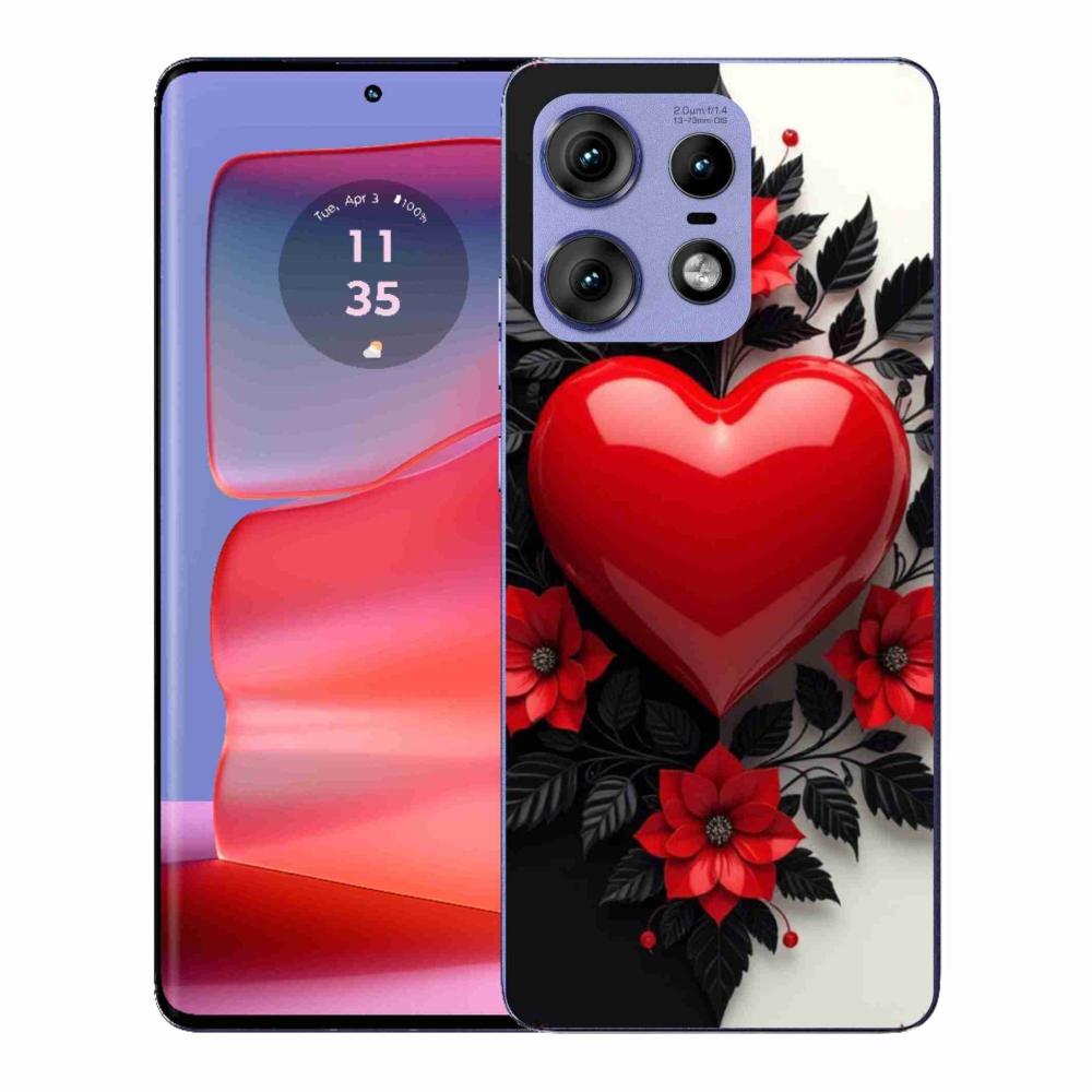 Gélový kryt mmCase na Motorola Edge 50 Pro - červené srdce