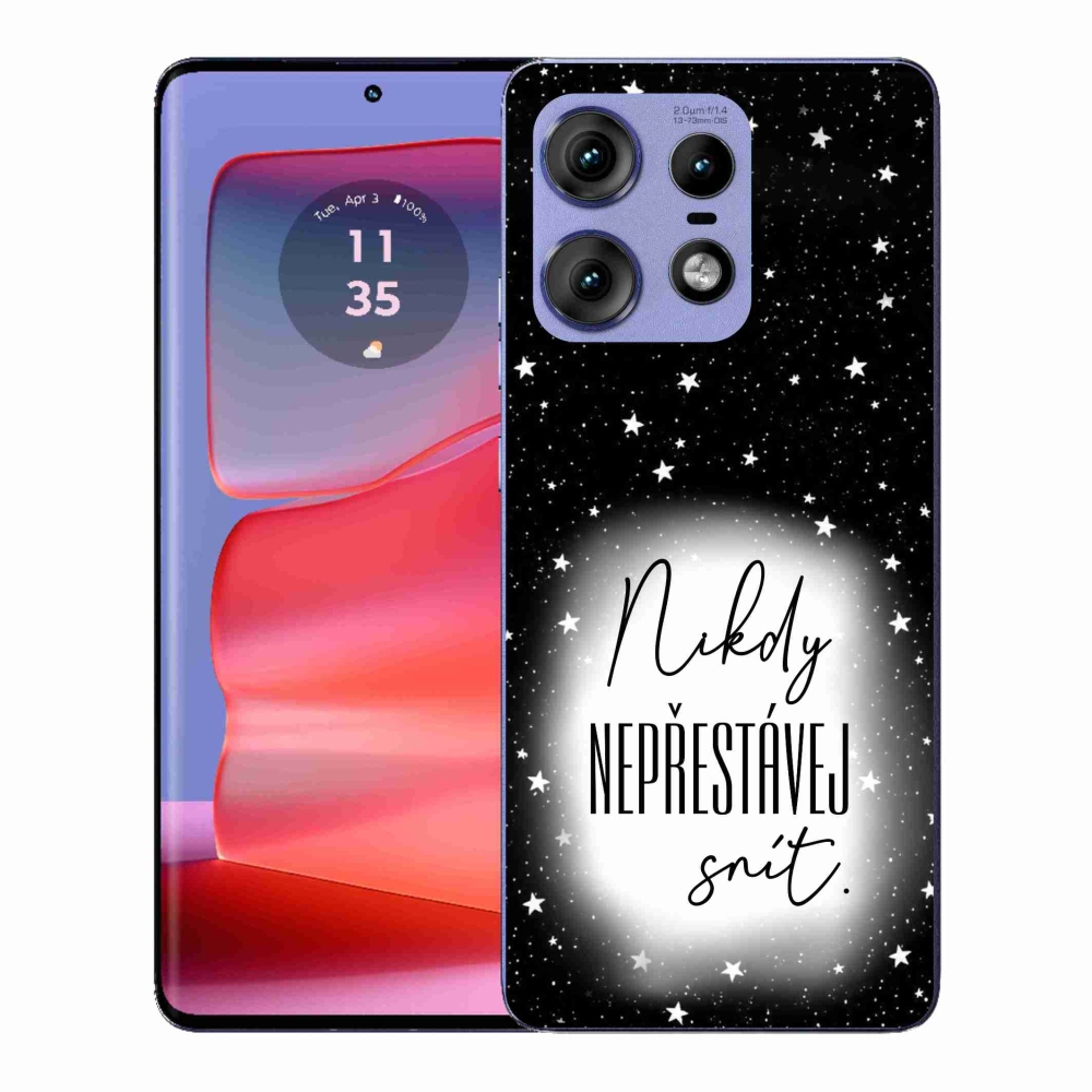 Gélový kryt mmCase na Motorola Edge 50 Pro - citát 1 bieločierne pozadie
