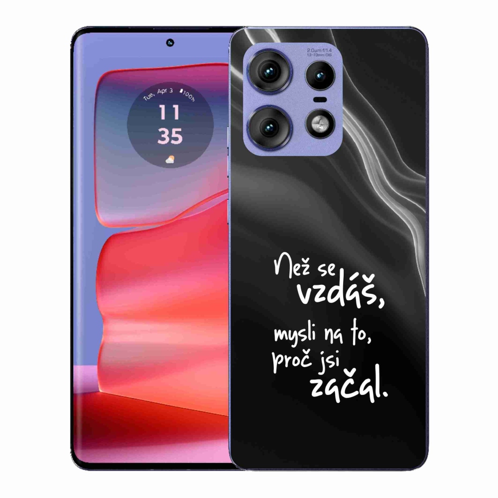 Gélový kryt mmCase na Motorola Edge 50 Pro - citát 2 čierne pozadie