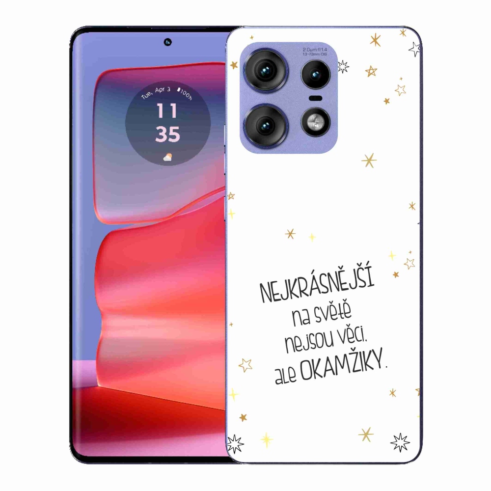 Gélový kryt mmCase na Motorola Edge 50 Pro - citát 4 biele pozadie