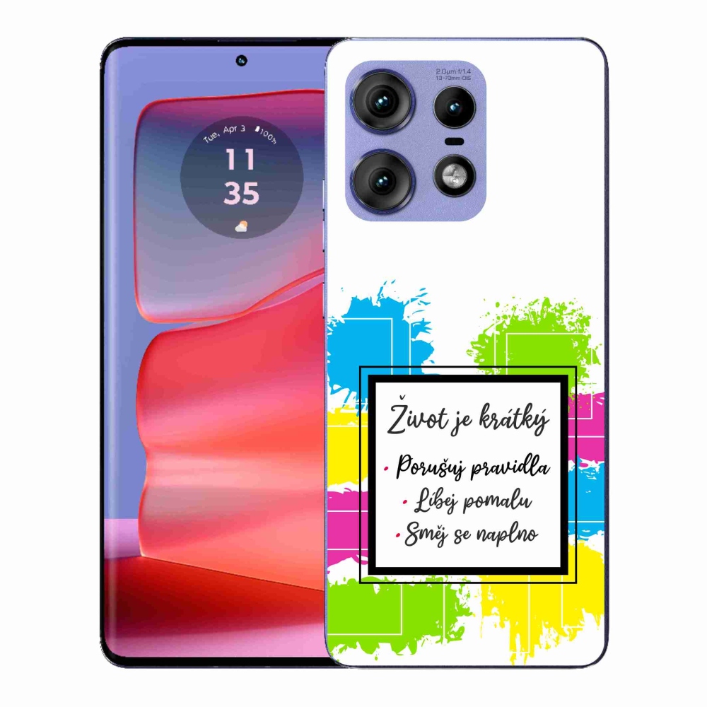 Gélový kryt mmCase na Motorola Edge 50 Pro - citát 5 biele pozadie