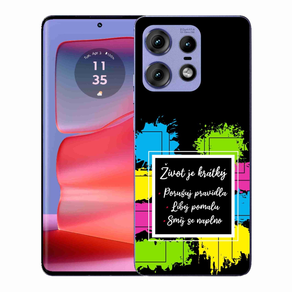Gélový kryt mmCase na Motorola Edge 50 Pro - citát 5 čierne pozadie