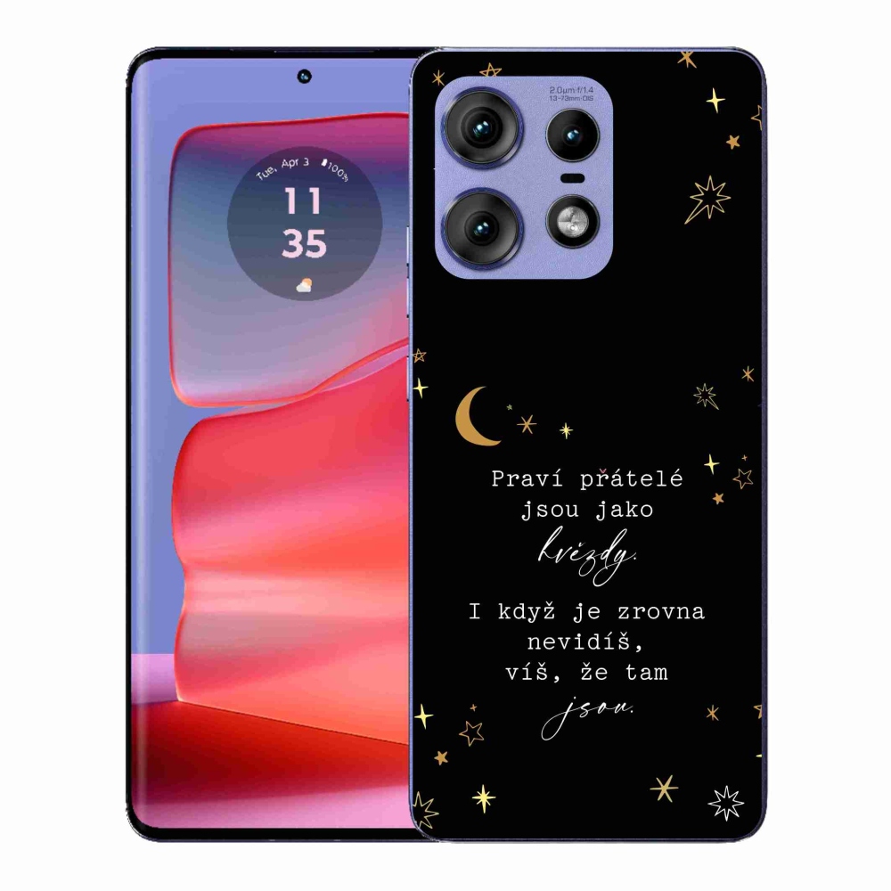 Gélový kryt mmCase na Motorola Edge 50 Pro - citát 6 čierne pozadie
