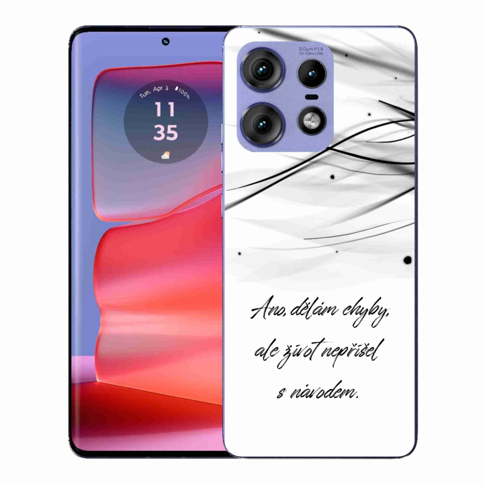 Gélový kryt mmCase na Motorola Edge 50 Pro - citát biele pozadie