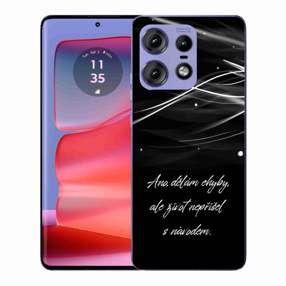Gélový kryt mmCase na Motorola Edge 50 Pro - citát čierne pozadie