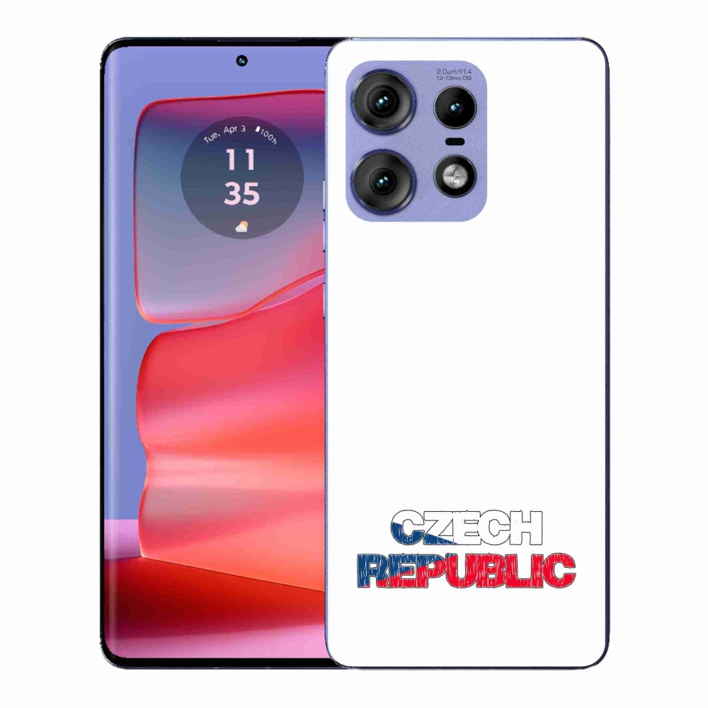 Gélový kryt mmCase na Motorola Edge 50 Pro - Slovak Republic biele pozadie