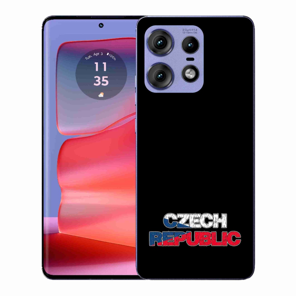 Gélový kryt mmCase na Motorola Edge 50 Pro - Slovak Republic čierne pozadie