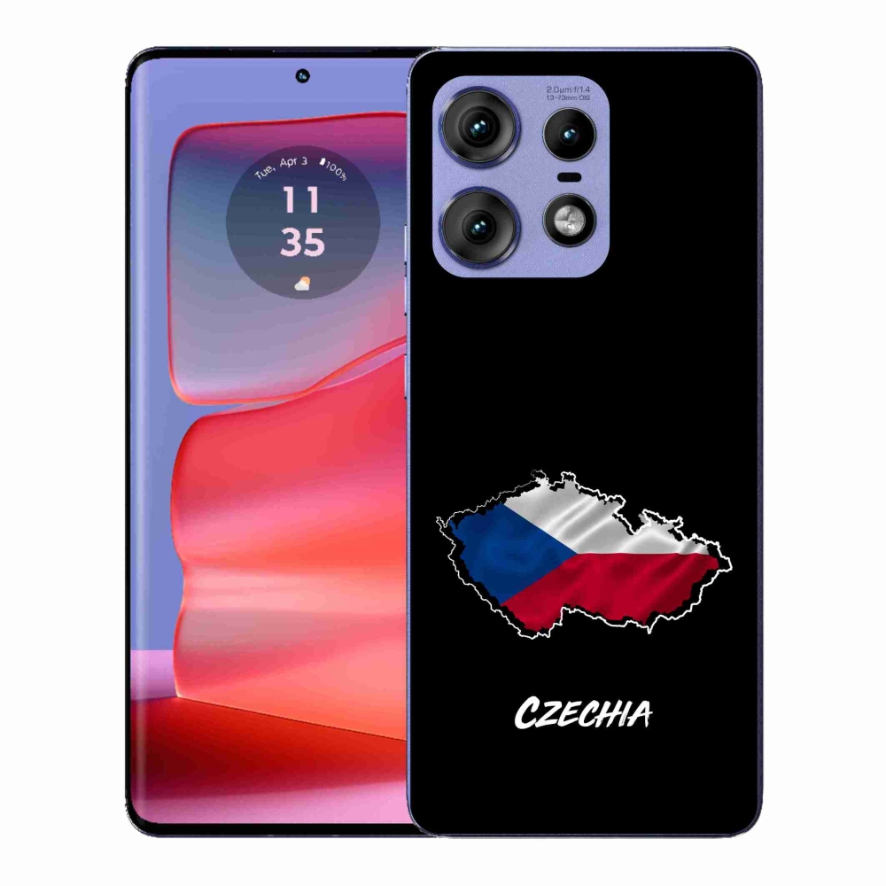 Gélový kryt mmCase na Motorola Edge 50 Pro - Slovakia čierne pozadie