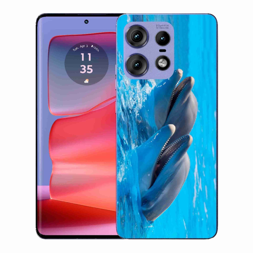 Gélový kryt mmCase na Motorola Edge 50 Pro - delfíny