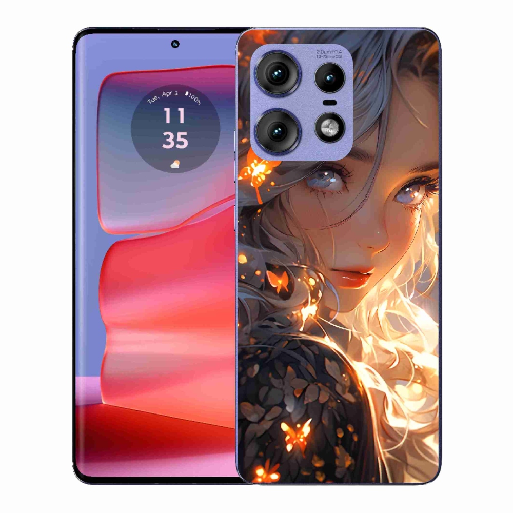 Gélový kryt mmCase na Motorola Edge 50 Pro - dievča a motýle