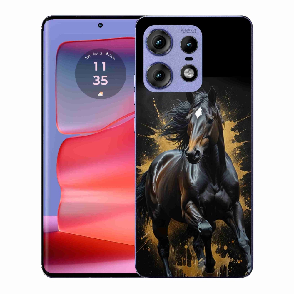 Gélový kryt mmCase na Motorola Edge 50 Pro - elegantný čierny žrebec