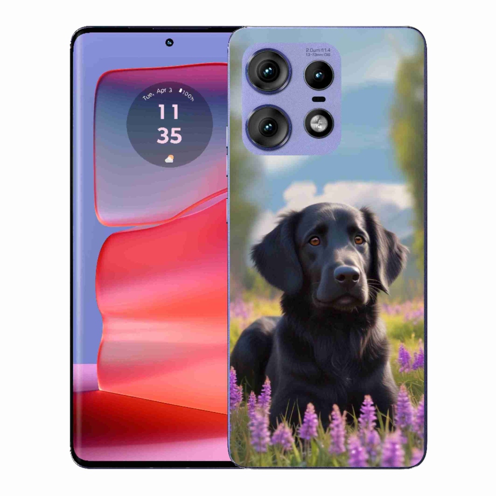 Gélový kryt mmCase na Motorola Edge 50 Pro - elegantný čierny retriever