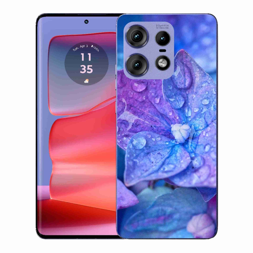 Gélový kryt mmCase na Motorola Edge 50 Pro - fialový kvet